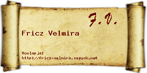 Fricz Velmira névjegykártya