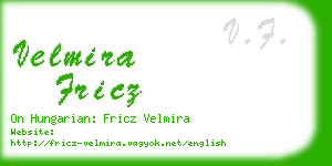 velmira fricz business card